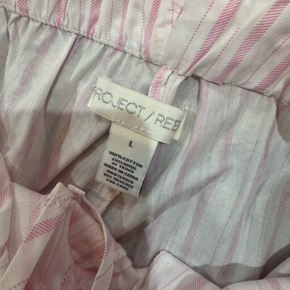 NWT Project Rebel Stripe Pajama Pants Cotton Women’s Size Large Pink White - Picture 3 of 5